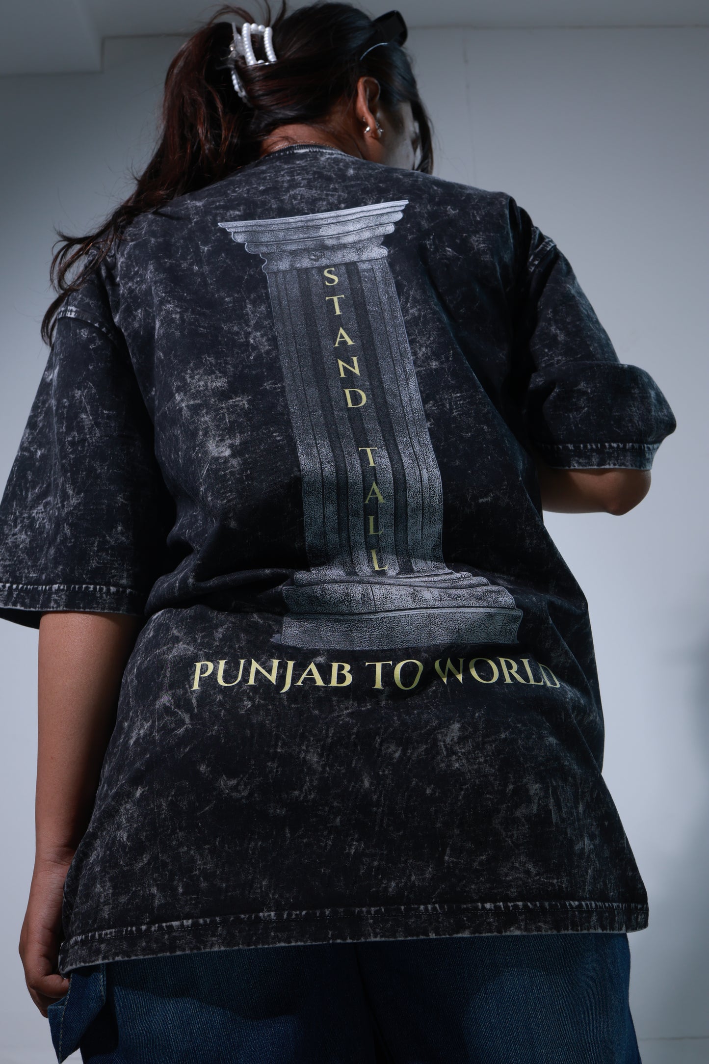 “Stand Tall” Acid Wash Tee — Punjab to World Edition