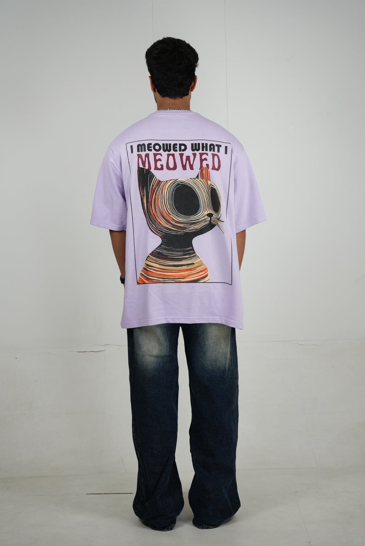 “I Meowed What I Meowed” Oversized Tee — SCRIBE Drop by Kalakaari Studios