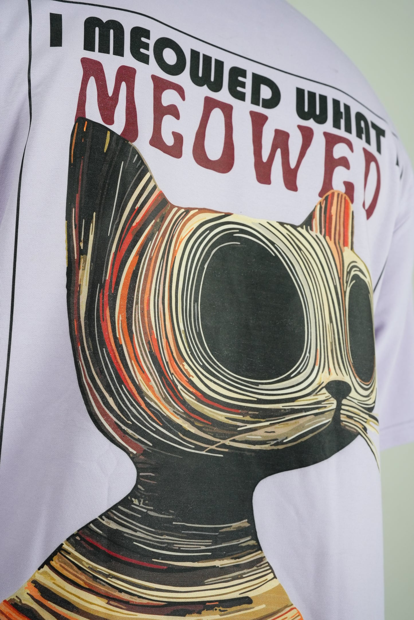 “I Meowed What I Meowed” Oversized Tee — SCRIBE Drop by Kalakaari Studios